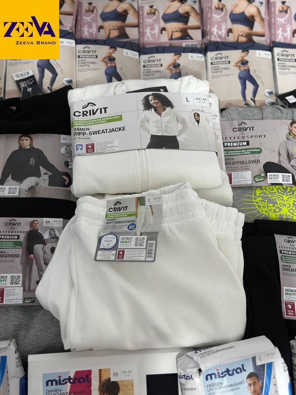 ست سویشرت و اسلش کریویت - خرید عمده و کیلویی ست ورزشی کریویت شامل سویشرت و اسلش، مناسب برای استایل اسپرت و فروش عمده بهصورت کیلویی